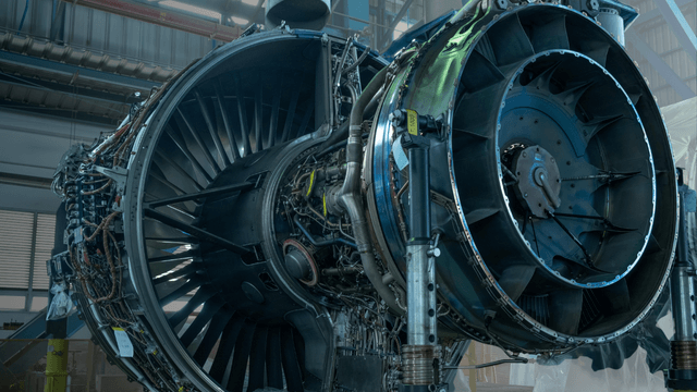 A closeup view of a modern gas turbine (1)