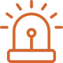 An icon showing a sounding alarm representing the parnership between InCentrik and Dimension Software's alarm management
